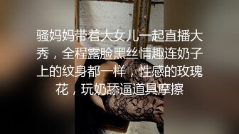 骚妈妈带着大女儿一起直播大秀，全程露脸黑丝情趣连奶子上的纹身都一样，性感的玫瑰花，玩奶舔逼道具摩擦